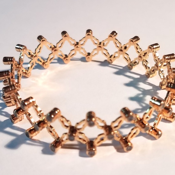 Puzzle Ring 2 Bracelet Transform Yellow Gold Cryst - Picture 4 of 8